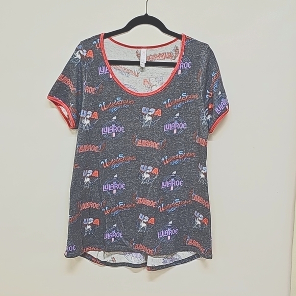 LuLaRoe Classic Tee, sweater like, Americana design - Picture 1 of 6